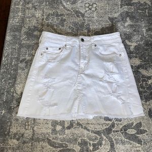 American Eagle White Jean Skirt